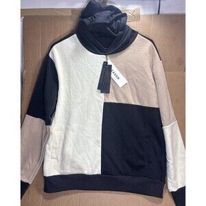 REASON BRAND MENS HOODIE SWEATSHIRT KIDS SIZE XL CREAM AND LIGHT BLUE